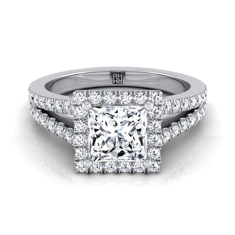 The Aretha Select Halo Princess Cut Lab Diamond Engagement Ring in Platinum