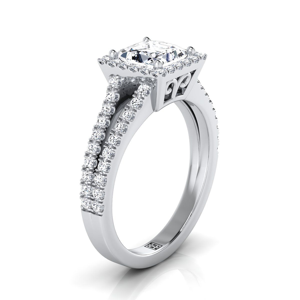 Select Halo styling on The Aretha princess engagement ring setting | RockHer