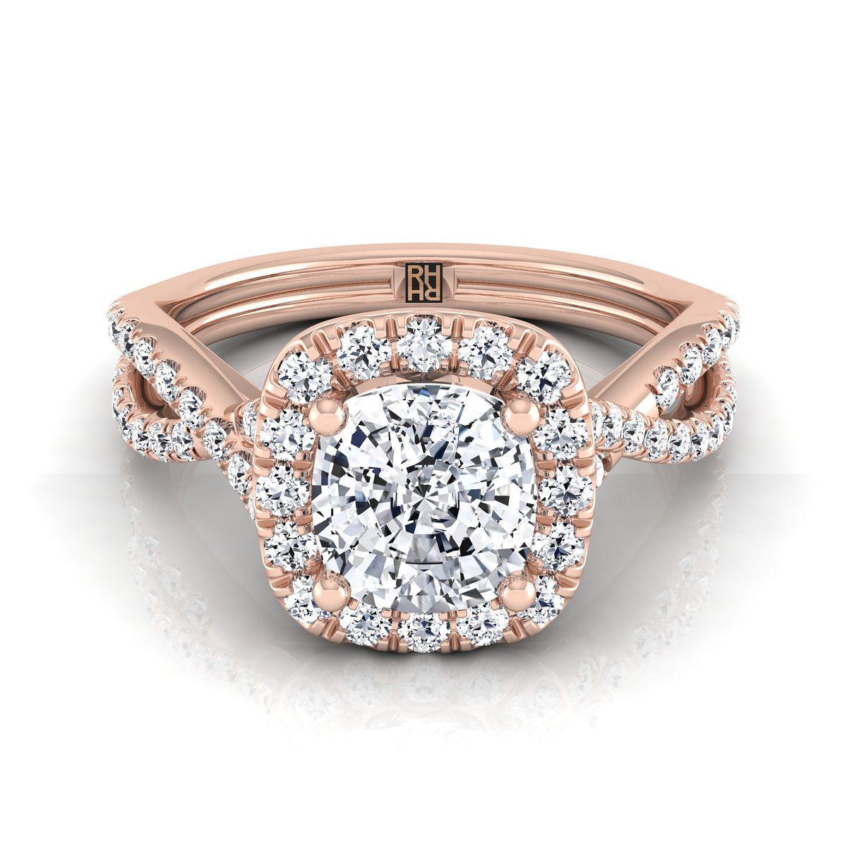 The Audra cushion engagement ring setting in 14K Rose Gold | RockHer