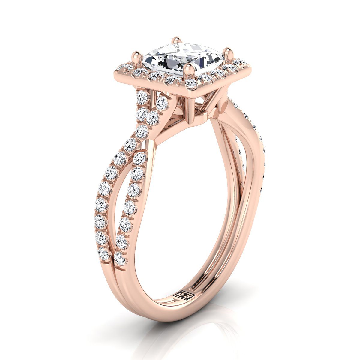 Select Halo styling on The Audra princess engagement ring setting | RockHer