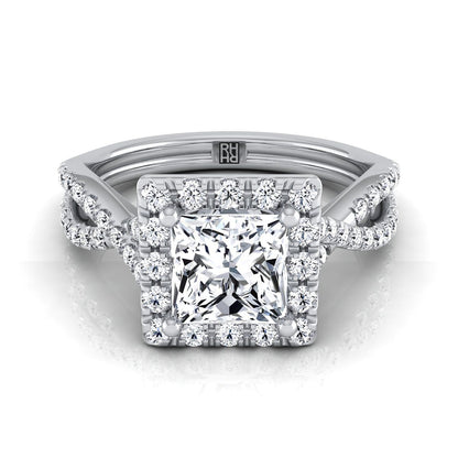 The Audra Select Halo Engagement Ring with Lab Diamond in Platinum - view 1