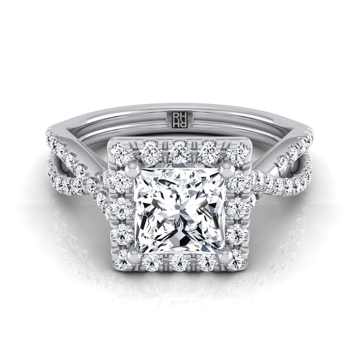 The Audra princess engagement ring setting in 18K White Gold | RockHer