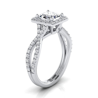The Audra Select Halo Engagement Ring with Lab Diamond in 18K White Gold - view 2