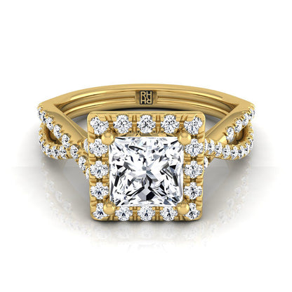 The Audra Select Halo Engagement Ring with Lab Diamond in 18K Yellow Gold - view 1
