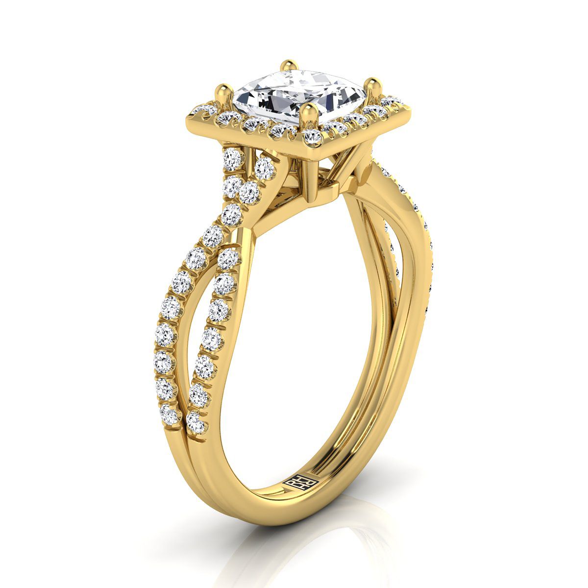 Select Halo styling on The Audra princess engagement ring setting | RockHer
