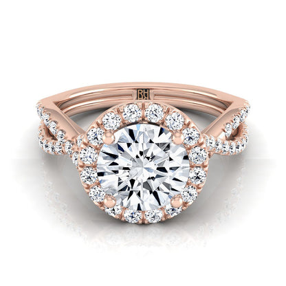 The Audra Select Halo Engagement Ring with Lab Diamond in 14K Rose Gold - view 1