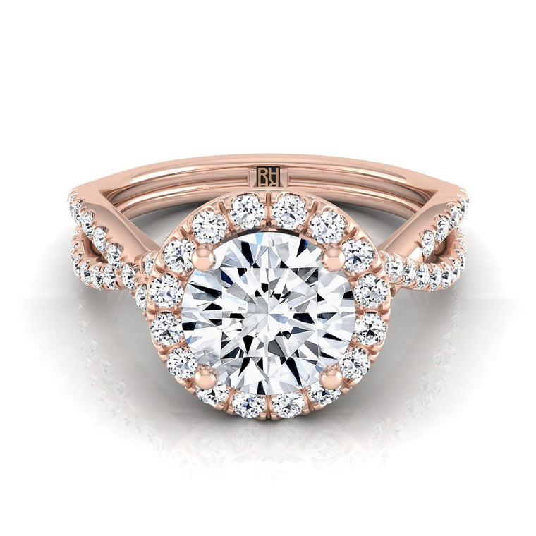The Audra Select Halo Round Lab Diamond Engagement Ring in 14K Rose Gold