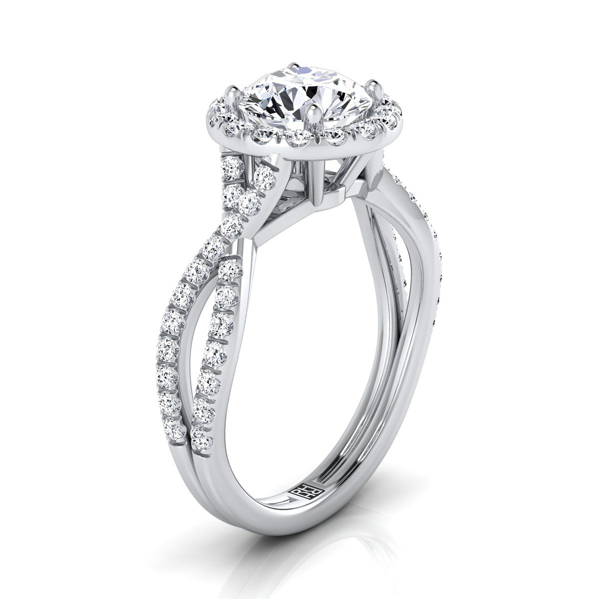 Made to order: The Audra round engagement ring setting in 18K White Gold | RockHer