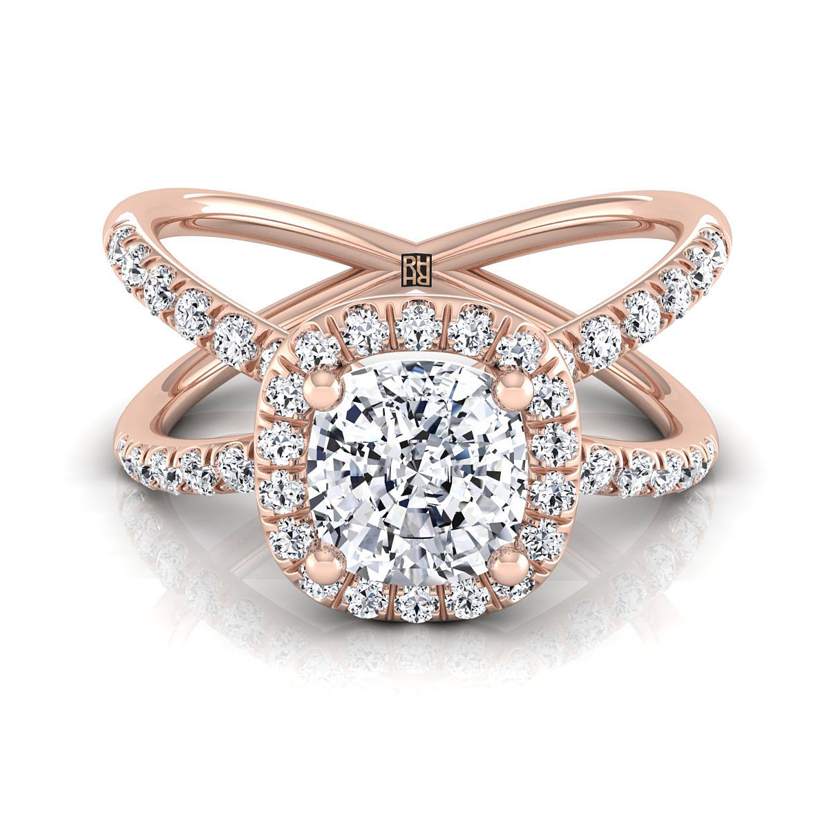 The Joan cushion engagement ring setting in 14K Rose Gold | RockHer
