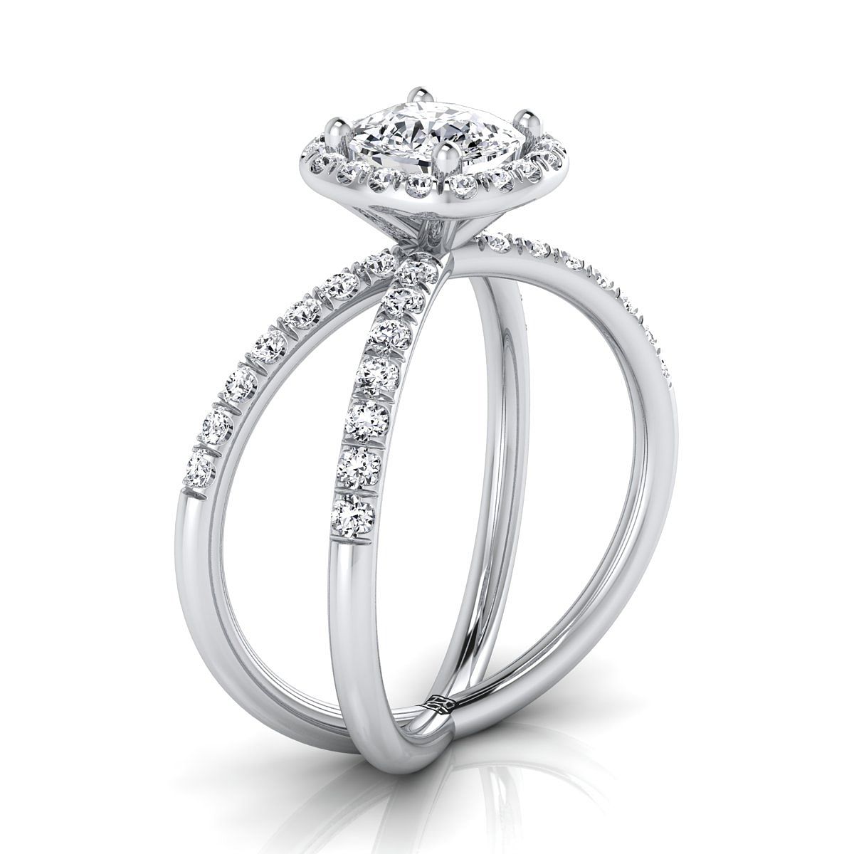 Made to order: The Joan cushion engagement ring setting in 18K White Gold | RockHer
