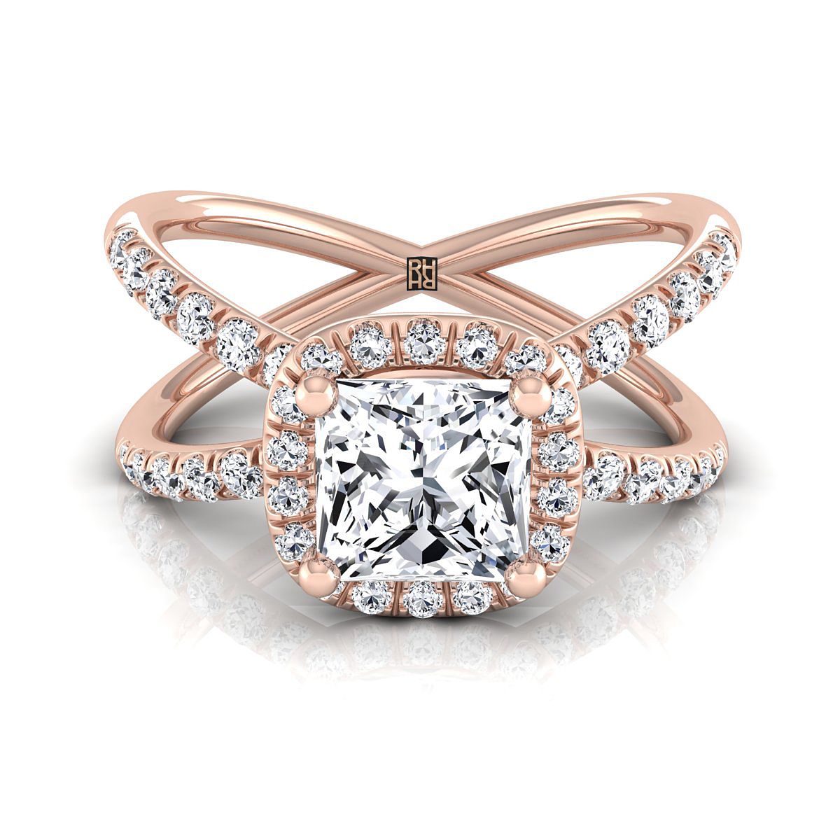 The Joan princess engagement ring setting in 14K Rose Gold | RockHer