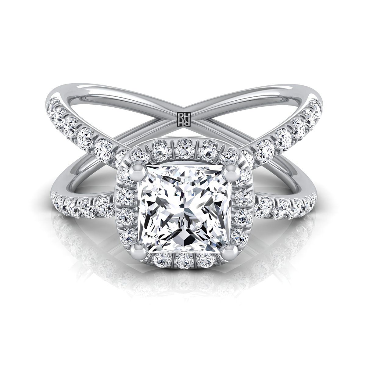 The Joan princess engagement ring setting in 18K White Gold | RockHer