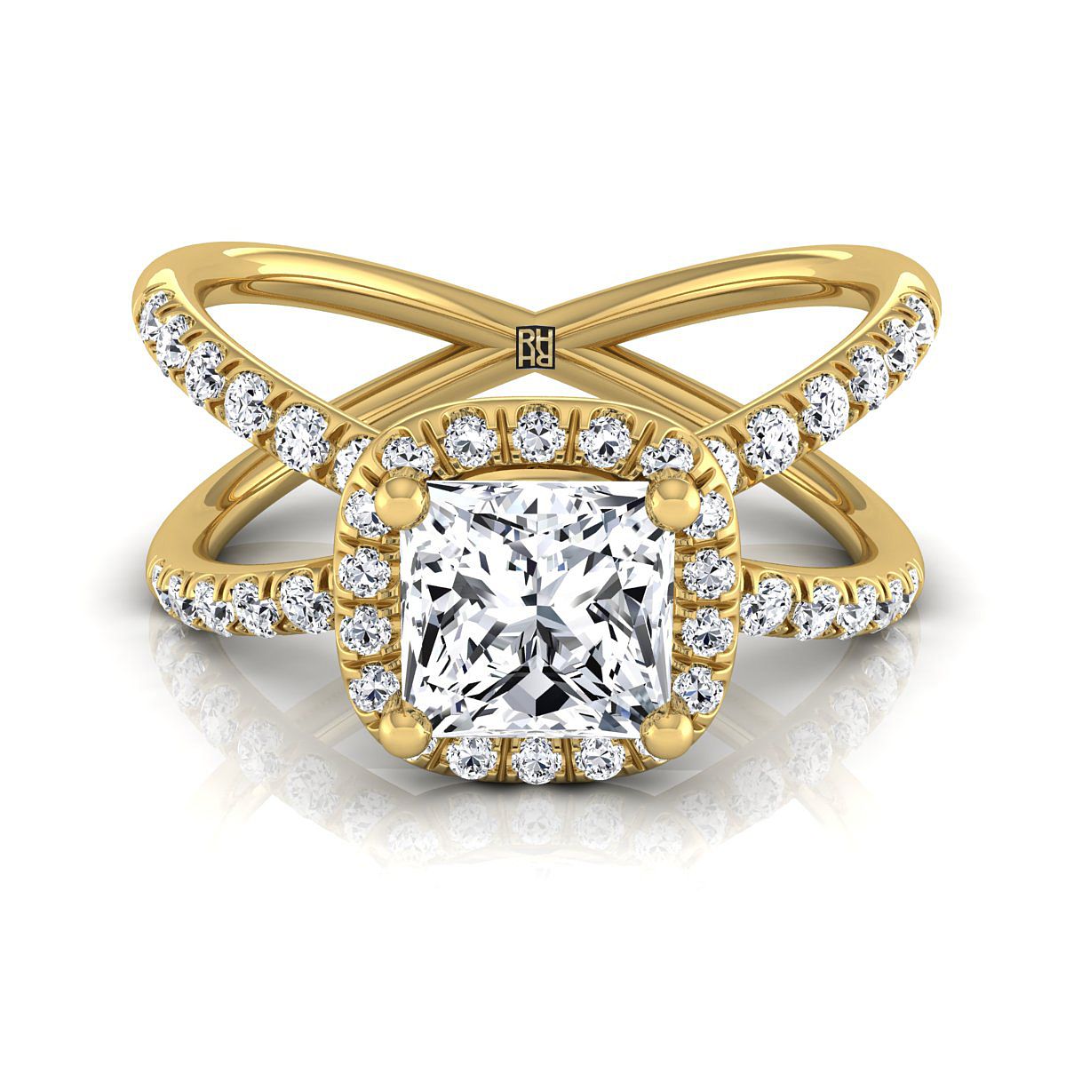 The Joan princess engagement ring setting in 18K Yellow Gold | RockHer