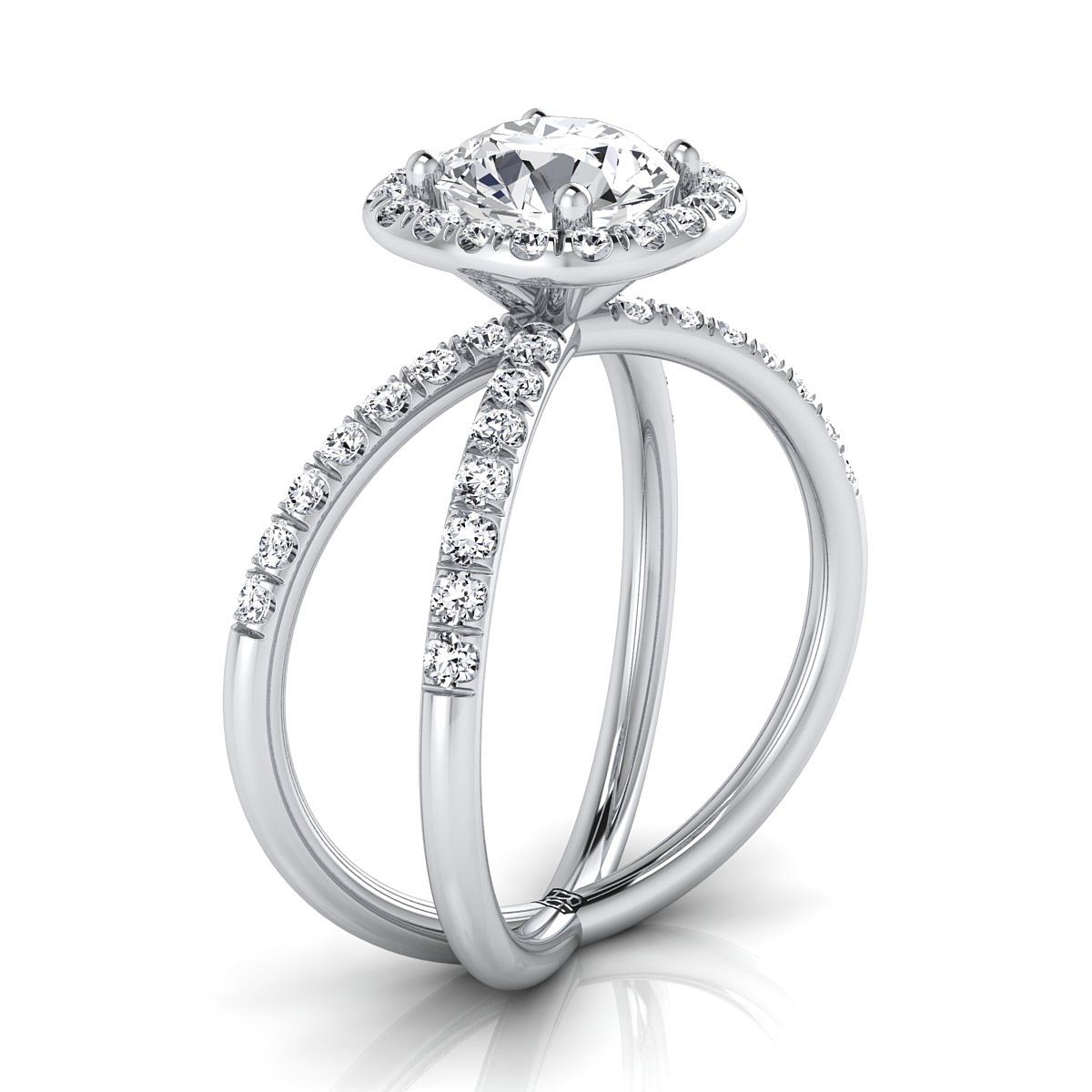 RockHer atelier photo of The Joan round engagement ring setting in 18K White Gold