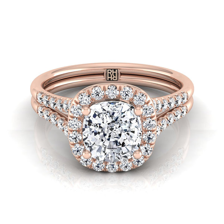 The Toni Select Halo Engagement Ring with Lab Diamond in 14K Rose Gold - view 1