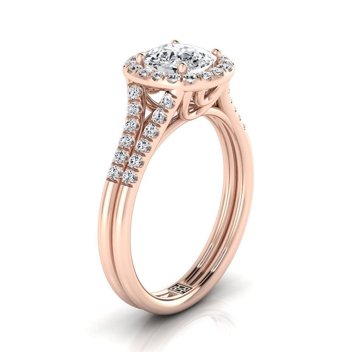 The Toni Select Halo Engagement Ring with Lab Diamond in 14K Rose Gold - view 2