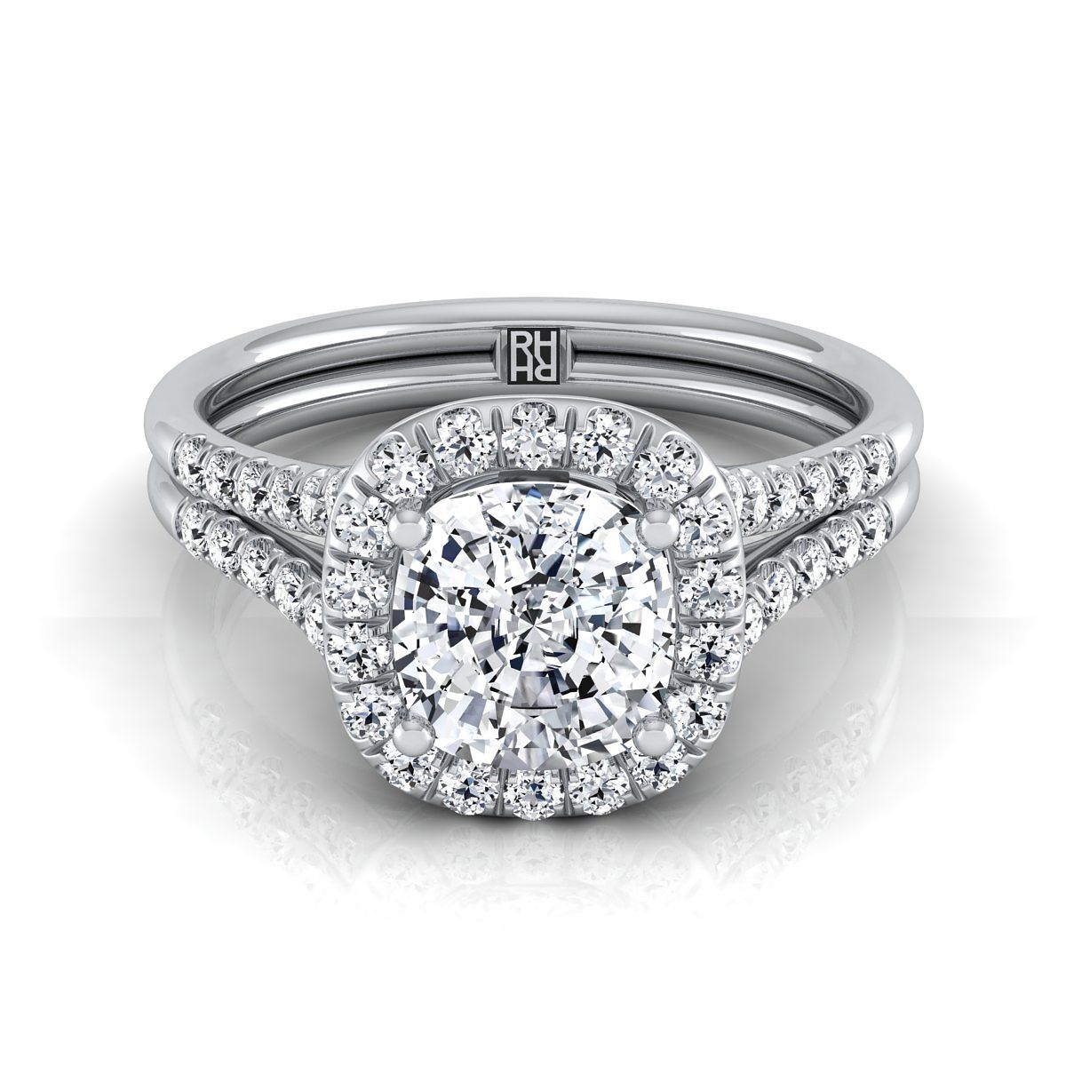 The Toni cushion engagement ring setting in 18K White Gold | RockHer