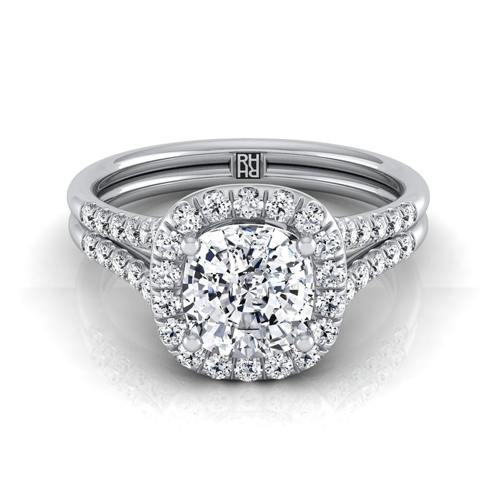 The Toni Select Halo Engagement Ring with Lab Diamond in 18K White Gold - view 1