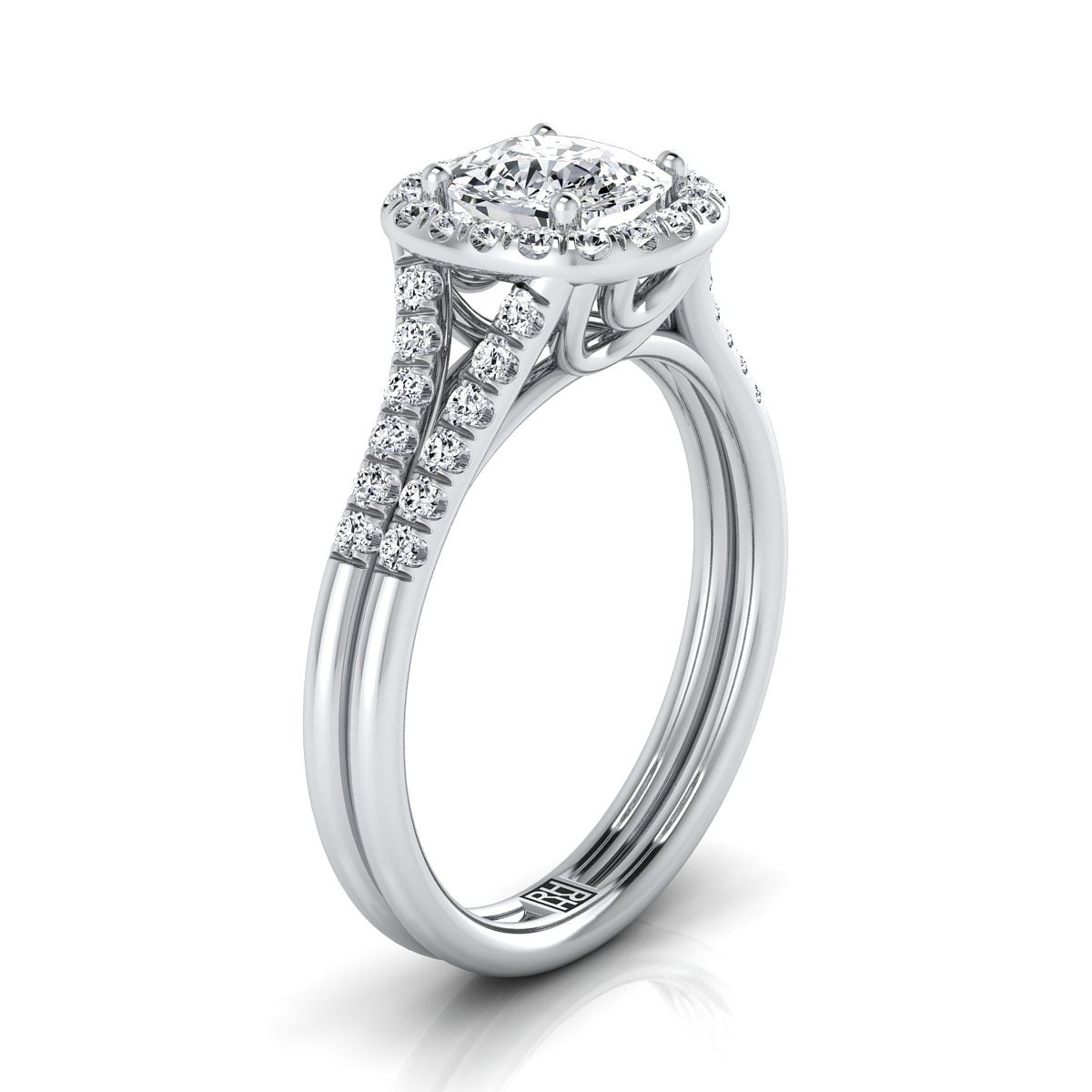 Select Halo Cut styling on The Toni cushion engagement ring setting | RockHer