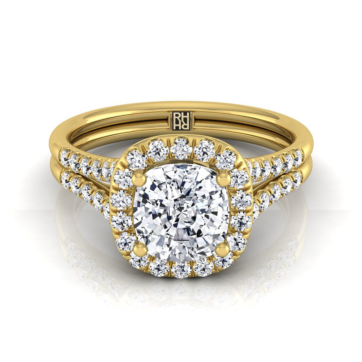 The Toni cushion engagement ring setting in 18K Yellow Gold | RockHer