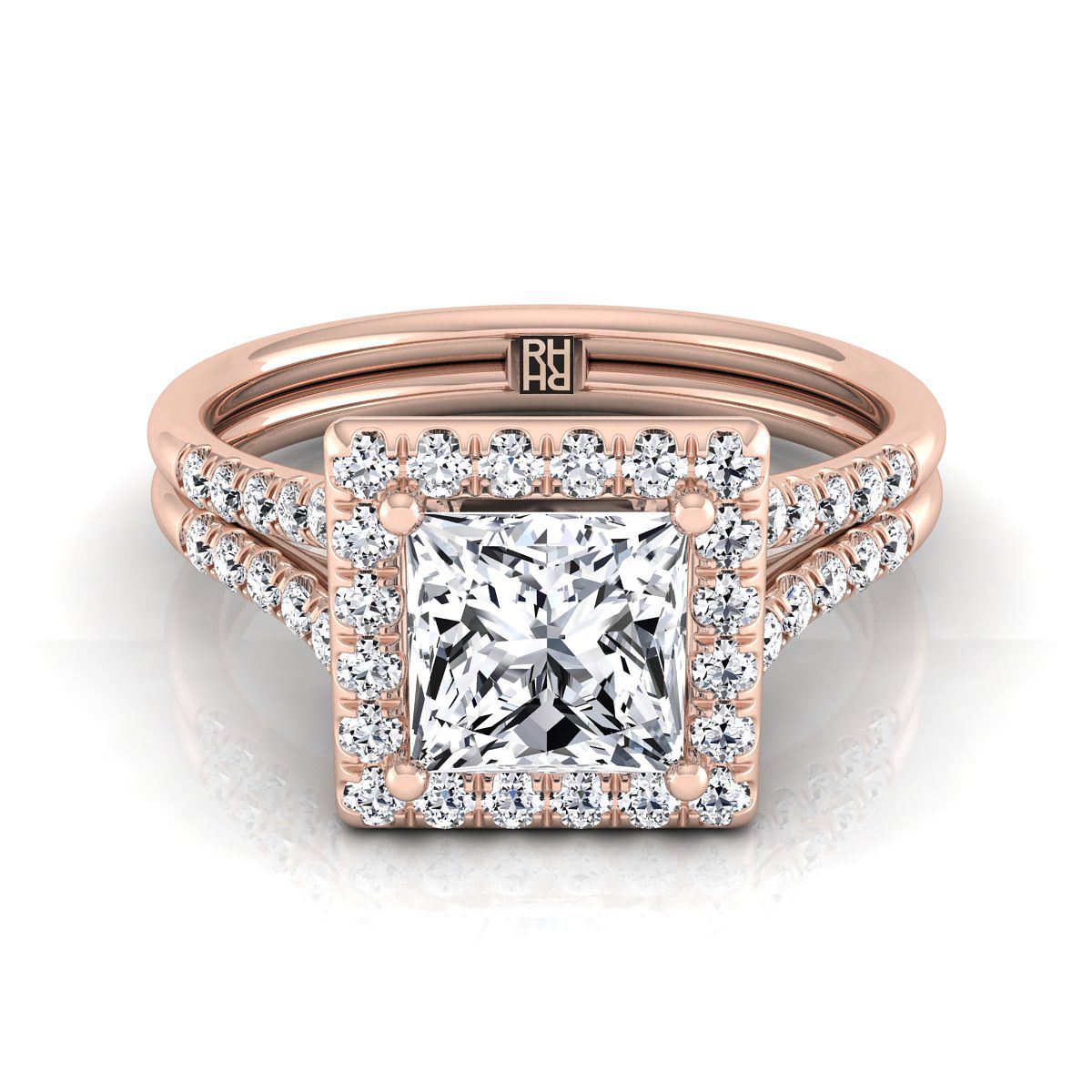 The Toni princess engagement ring setting in 14K Rose Gold | RockHer