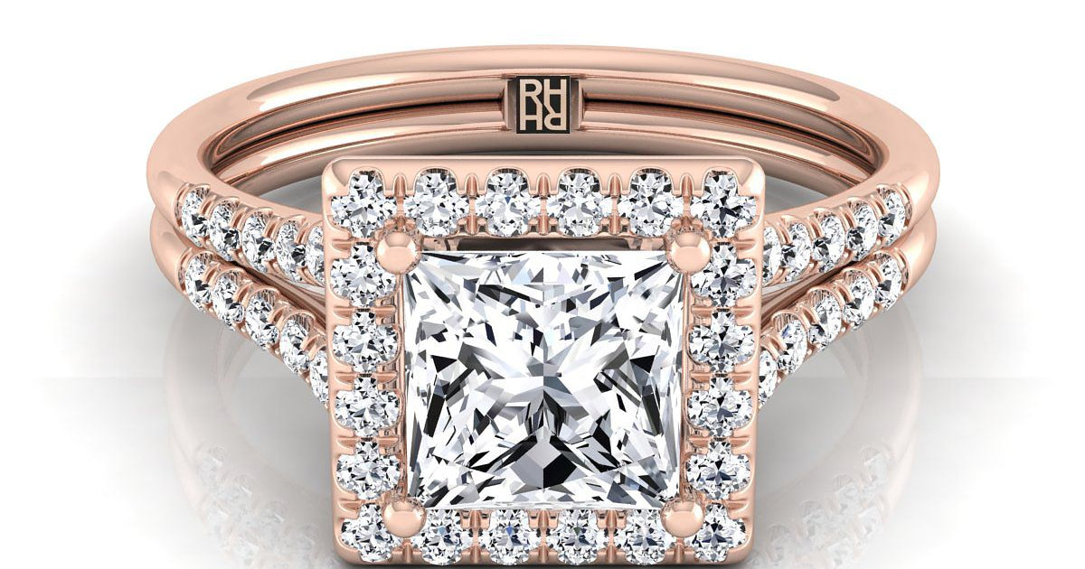 Toni Double Row Split Shank Halo | 14K Rose Gold | RockHer