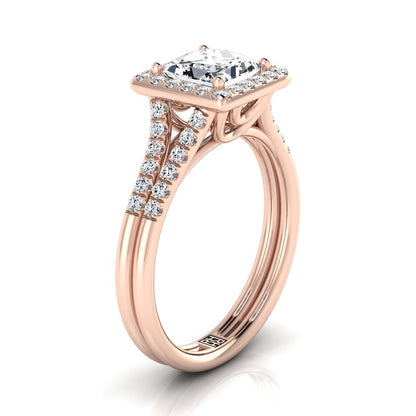 The Toni Select Halo Engagement Ring with Lab Diamond in 14K Rose Gold - view 2