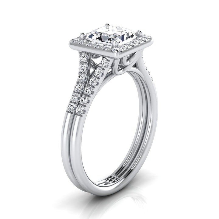 The Toni Select Halo Engagement Ring with Lab Diamond in 18K White Gold - view 2