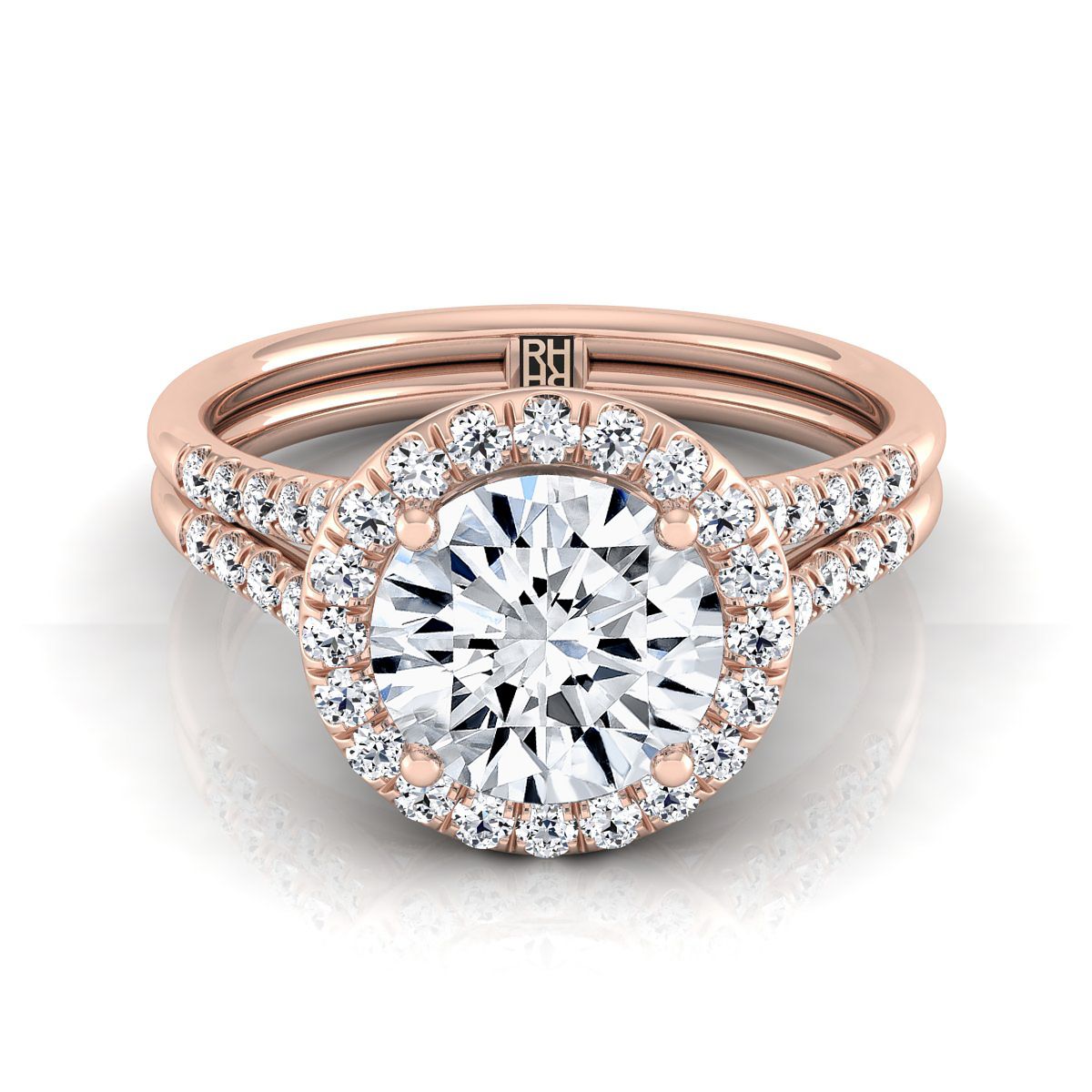 The Toni round engagement ring setting in 14K Rose Gold | RockHer