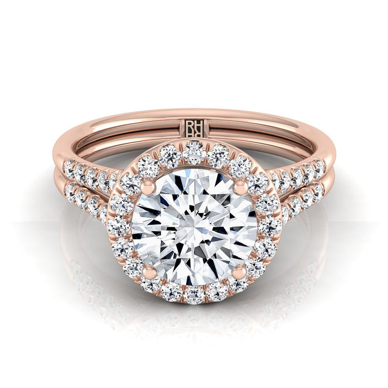 The Toni Select Halo Round Lab Diamond Engagement Ring in 14K Rose Gold