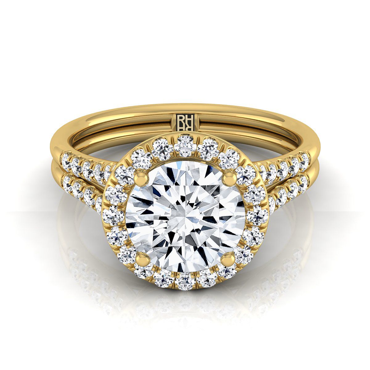 The Toni Select Halo Engagement Ring with Lab Diamond in 18K Yellow Gold - view 1