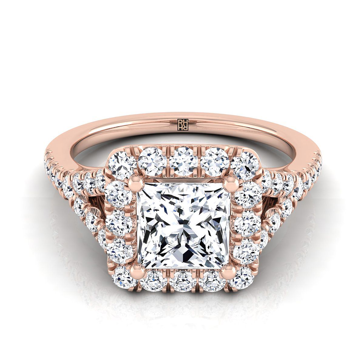 The Billie princess engagement ring setting in 14K Rose Gold | RockHer