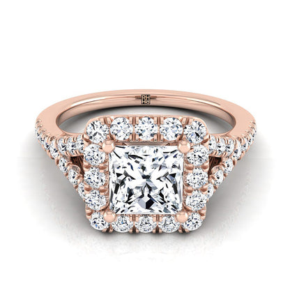 The Billie Select Halo Engagement Ring with Lab Diamond in 14K Rose Gold - view 1