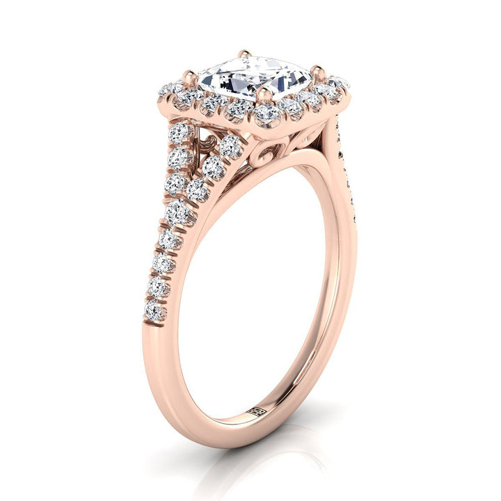 The Billie Select Halo Engagement Ring with Lab Diamond in 14K Rose Gold - view 2