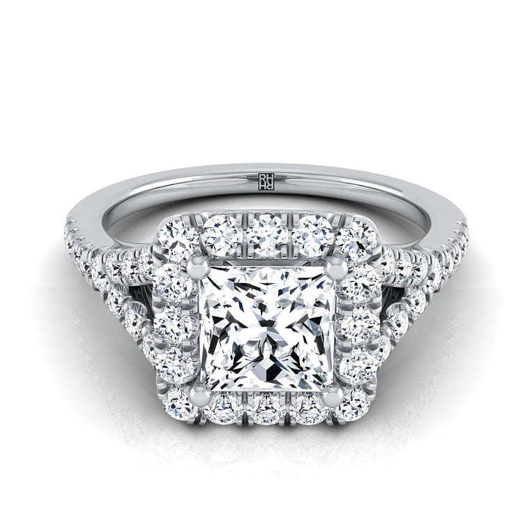 The Billie Select Halo Princess Cut Lab Diamond Engagement Ring in Platinum