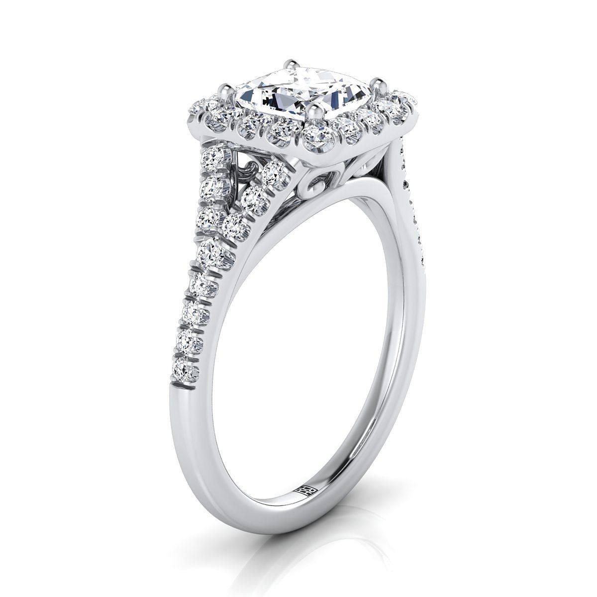 The Billie Select Halo Engagement Ring with Lab Diamond in Platinum - view 2