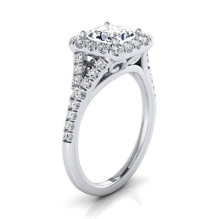 The Billie Select Halo Engagement Ring with Lab Diamond in 18K White Gold - view 2