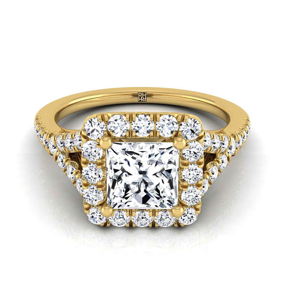 The Billie princess engagement ring setting in 18K Yellow Gold | RockHer