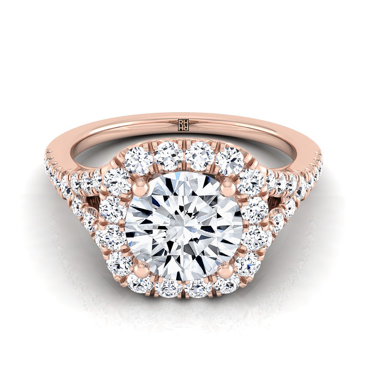 The Billie round engagement ring setting in 14K Rose Gold | RockHer