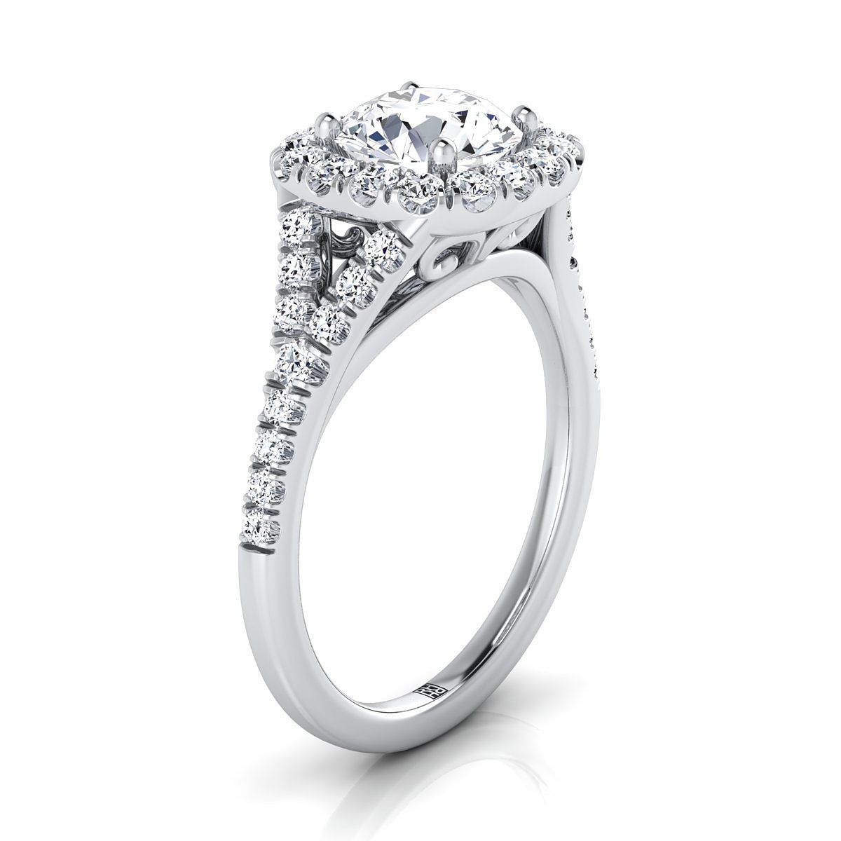Select Halo styling on The Billie round engagement ring setting | RockHer
