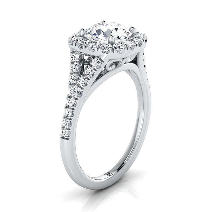 The Billie Select Halo Engagement Ring with Lab Diamond in Platinum - view 2