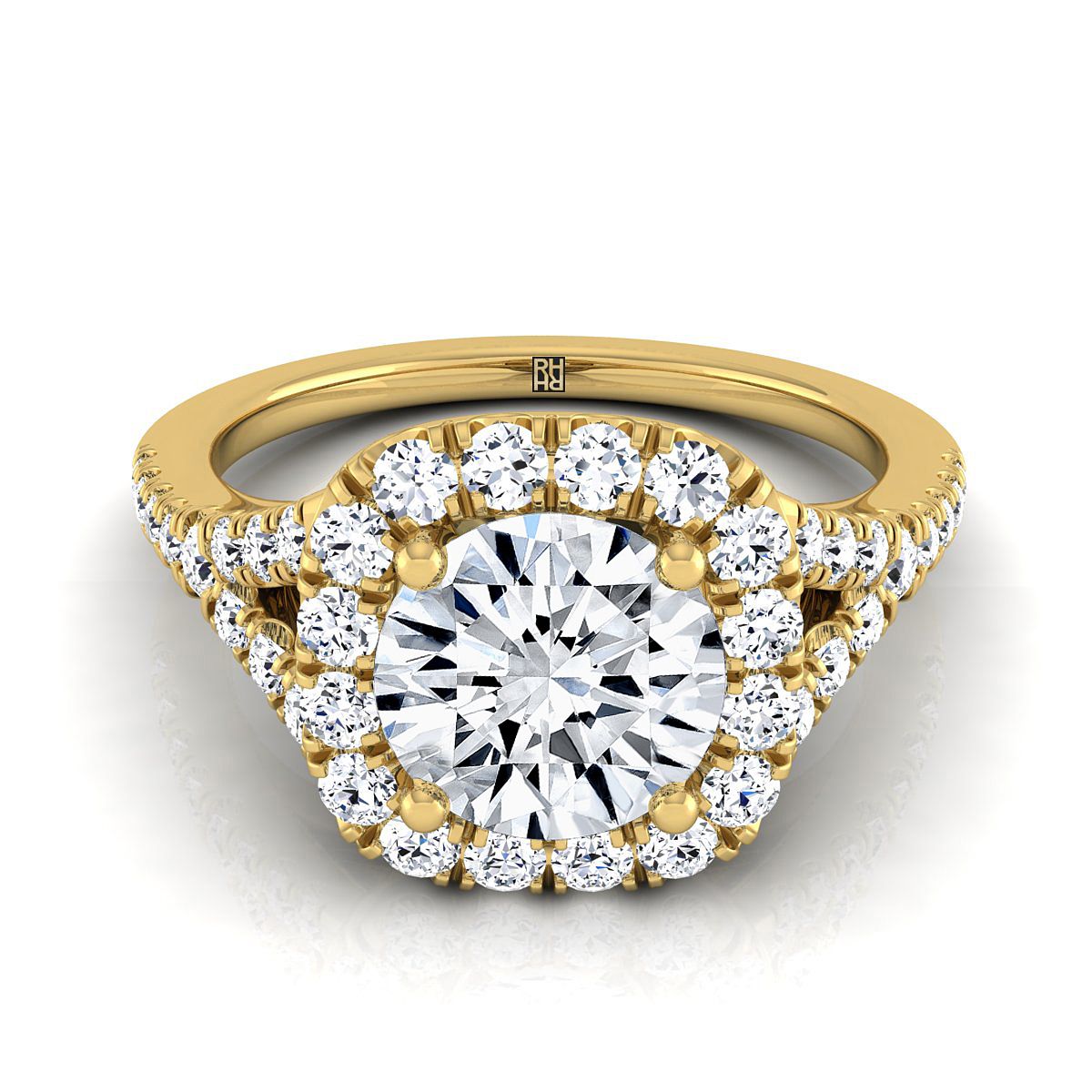 The Billie round engagement ring setting in 18K Yellow Gold | RockHer