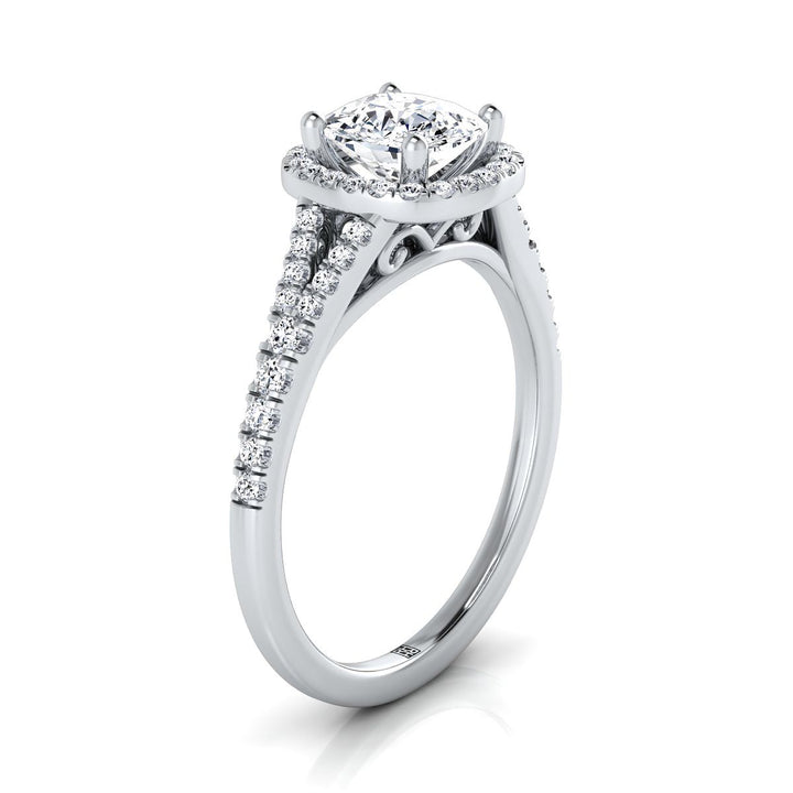 The Vega Select Halo Engagement Ring with Lab Diamond in 18K White Gold - view 2