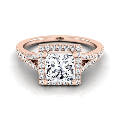 The Vega Select Halo Engagement Ring with Lab Diamond in 14K Rose Gold - view 1