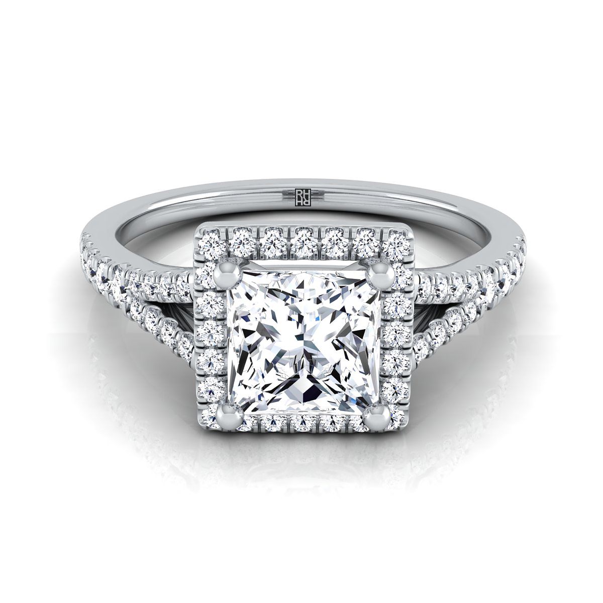 The Vega princess engagement ring setting in Platinum | RockHer