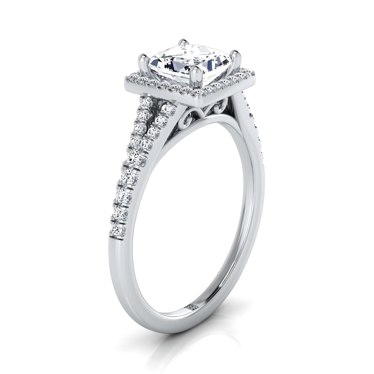 Select Halo styling on The Vega princess engagement ring setting | RockHer