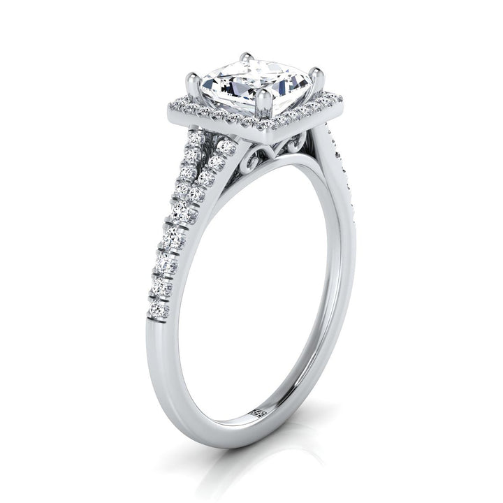 The Vega Select Halo Engagement Ring with Lab Diamond in 18K White Gold - view 2