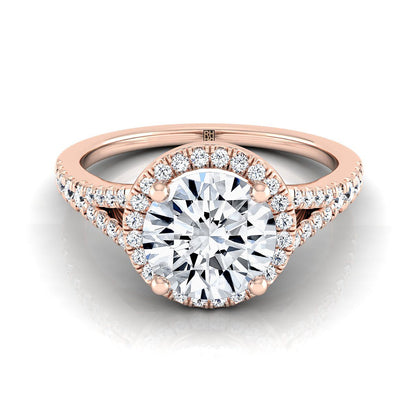 The Vega Select Halo Engagement Ring with Lab Diamond in 14K Rose Gold - view 1