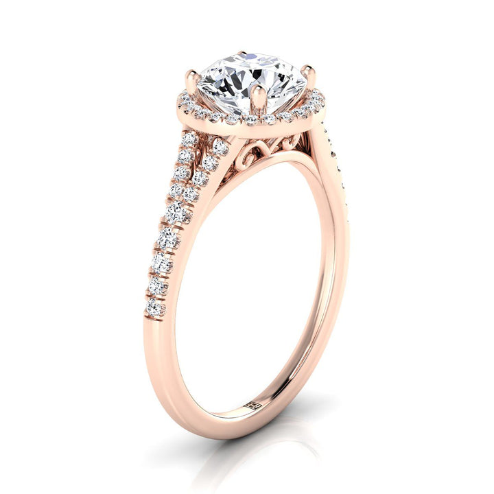 The Vega Select Halo Engagement Ring with Lab Diamond in 14K Rose Gold - view 2