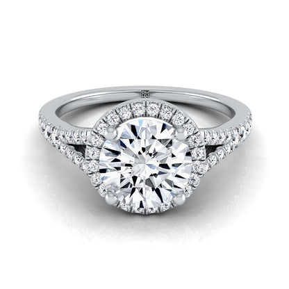 The Vega Select Halo Engagement Ring with Lab Diamond in Platinum - view 1